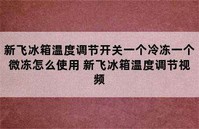 新飞冰箱温度调节开关一个冷冻一个微冻怎么使用 新飞冰箱温度调节视频